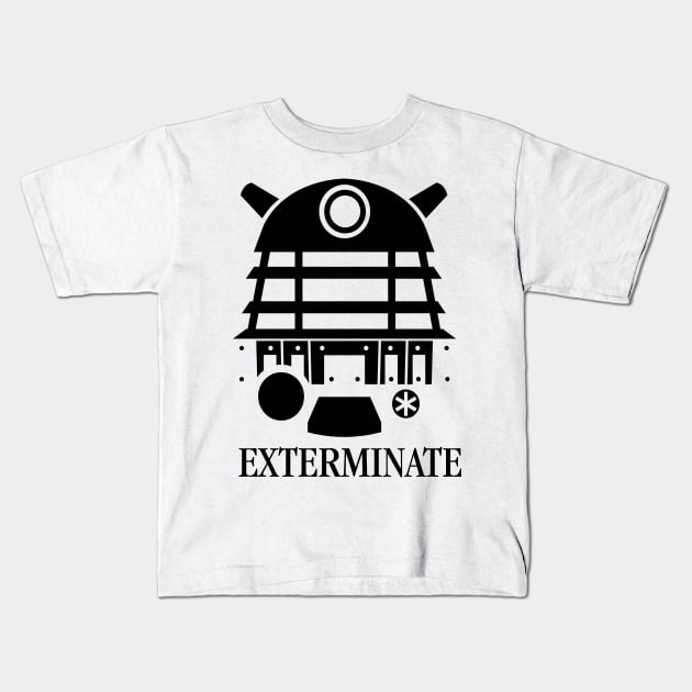 Doctor Who Dalek Exterminate T-Shirt Kids T-Shirt by ramonapop